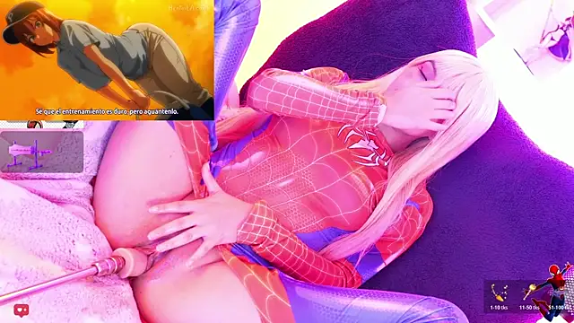 jinixxxx (F young) - Put gag and nipple sof spiderwoman  😈🥵