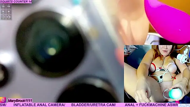 marybrook1 (F young) - big knot dildo on machine