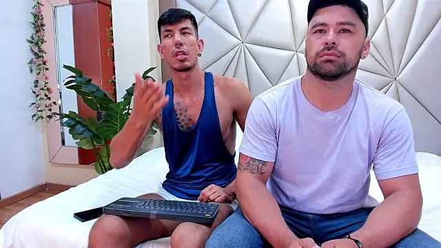 justinandtiago25 (M young) - Flex biceps + Hard cock