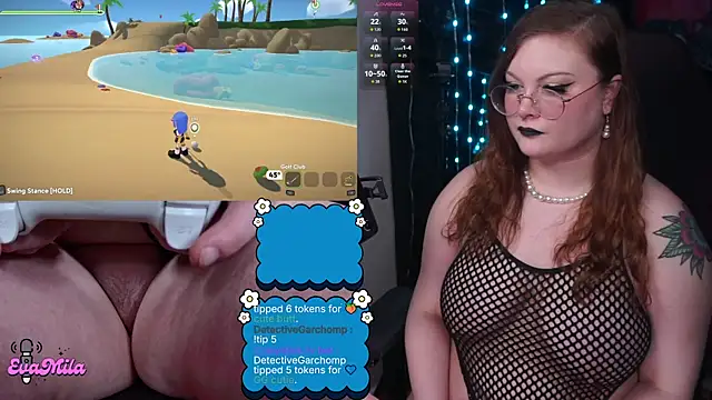 evamila (F young) - topless thru fisnhet bodysuit <3