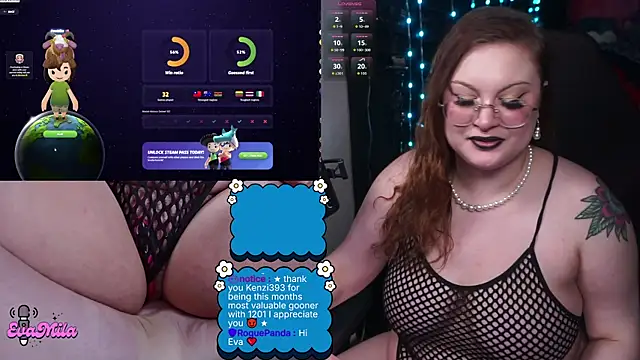 evamila (F young) - topless thru fisnhet bodysuit <3