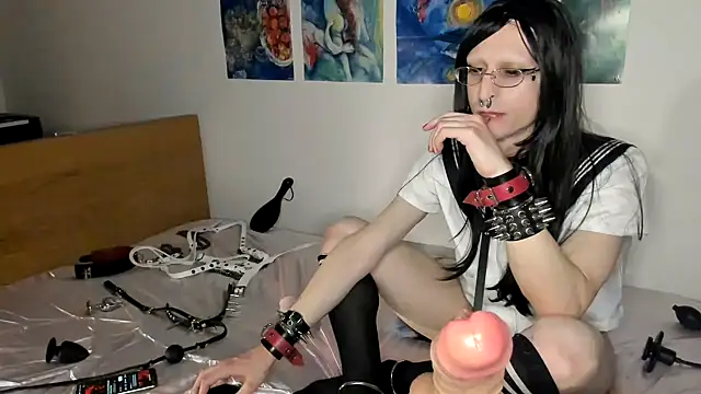 miaxma (T young) - Fuck BIG dildo in chastity