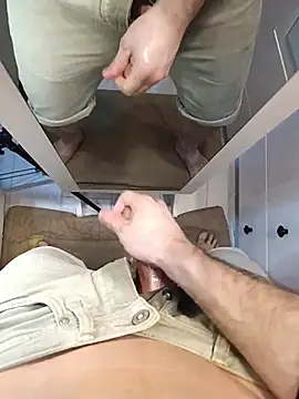 perfectbisex (M young) - Cumshot on the mirror/belly 💦