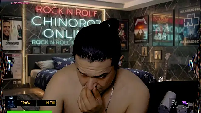 chino_roz (Ask my age) - shirt off + smoke