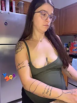 joeystaciee (F young) - Dildo ride naked back view