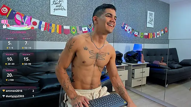 jared_cole (M young) - show muscles